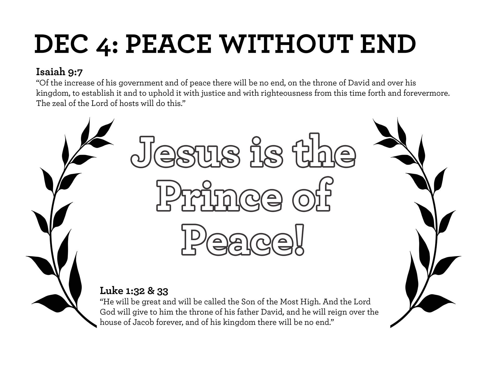 PEACE WITHOUT END Isaiah 9:7